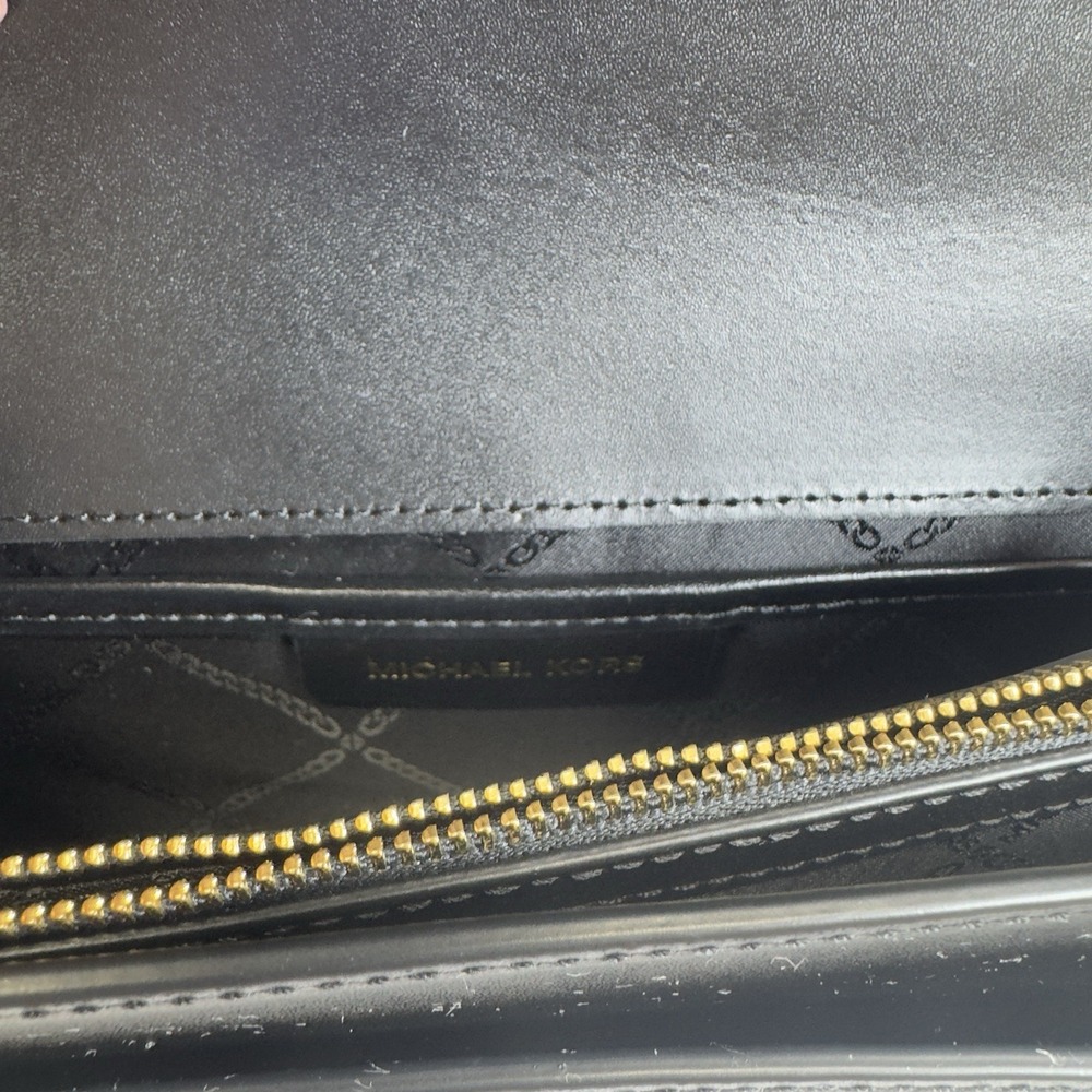 Michael Kors Black Leather Shoulder Bag with Gold Hardware - Picture 10 of 10
